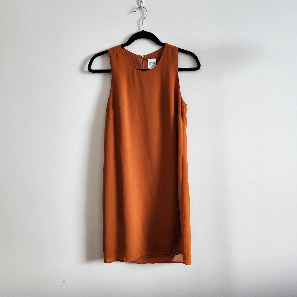 TWIK | XS Sleeveless Mini Dress | burnt orange